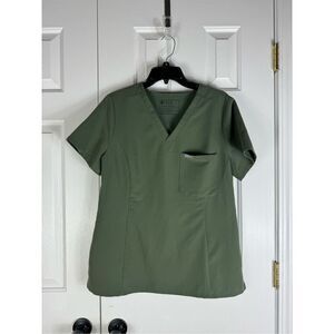 Figs Womens Olive Scrub Top Size Large